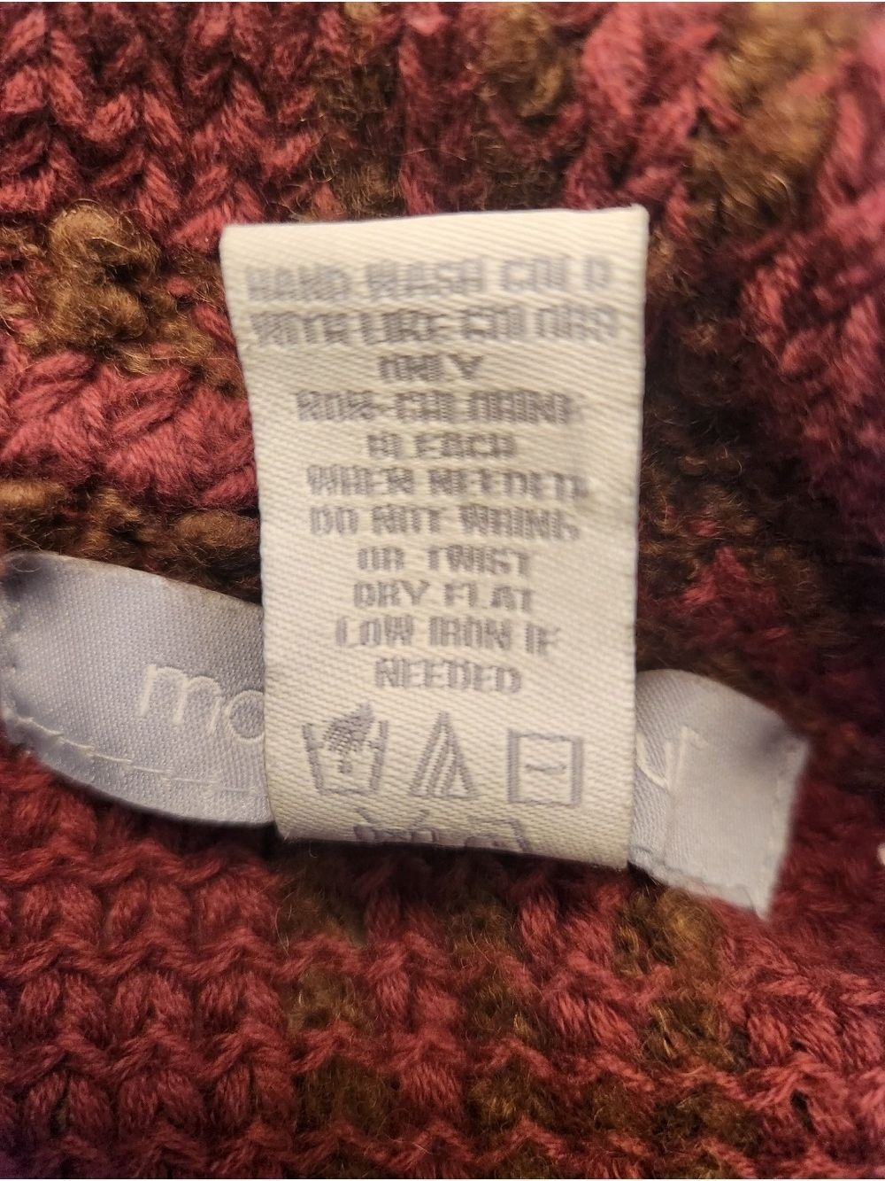 Vintage-Style Longline Knit Duster Cardigan - Plum & Brown Textured Empire Waist - Picture 15 of 15